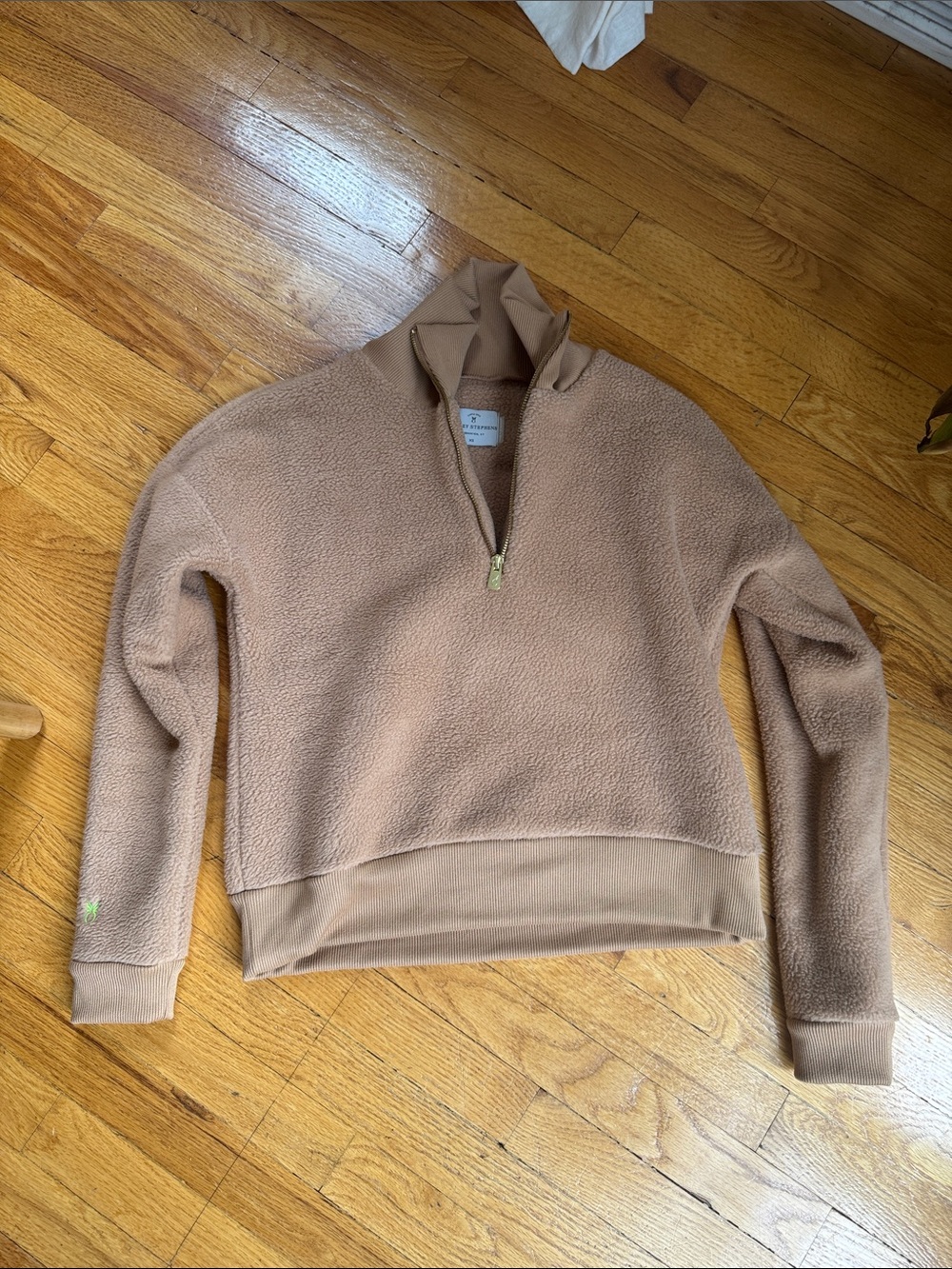 Dudley Stephens Camel Sherpa Cowl Half-Zip Pullover
